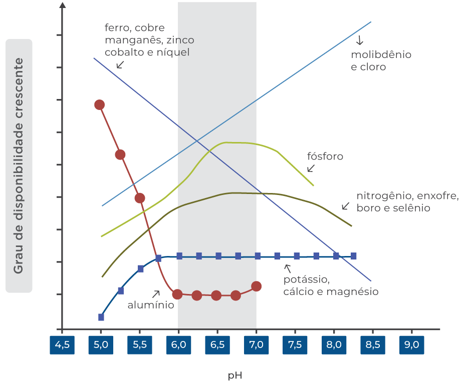 Gráfico de linhas com grau de disponibilidade crescente