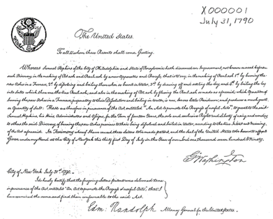 Primeira patente dos Estados Unidos da América – Processo de produção de potássio.