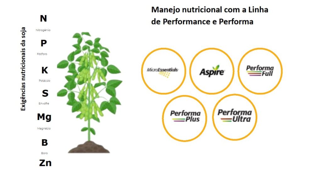 manejo nutricional da soja com combinação de fertilizantes perfomance e performa