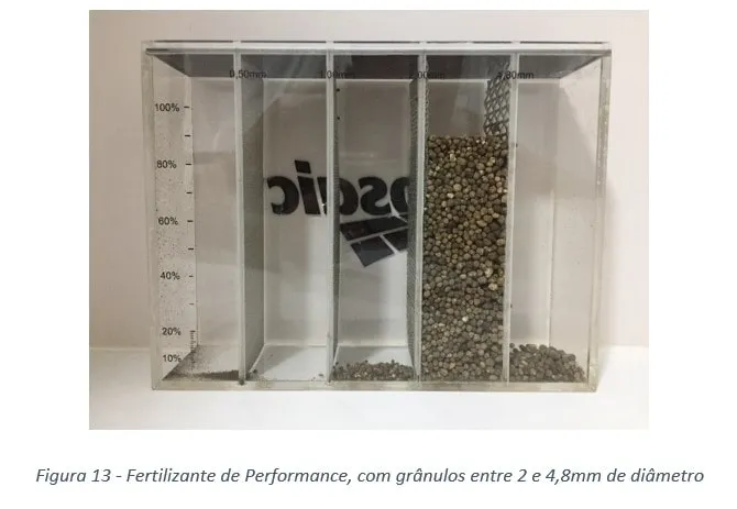 Fertilizante de Performance Mosaic, com grânulos entre 2 e 4,8mm de diâmetro