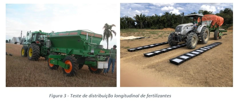 teste de distribuição longitudinal de fertilizantes