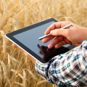 agricultura moderna com tablets para controle e gestão